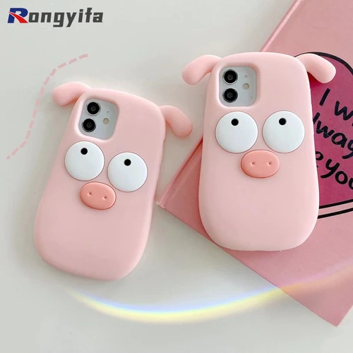Cute Pig Cartoon Pink Silicone Case OPPO Reno 8 5G Reno 9