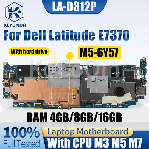 Dell Latitude E7370 Notebook Mainboard LA-D312P 0X95H8 08M2R5 0KYNNJ 09RTYR 07T8JW