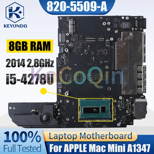 820-5509-A APPLE Mac Mini A1347 Motherboard 2014 2.8GHz SR1ZV i5-4278U With