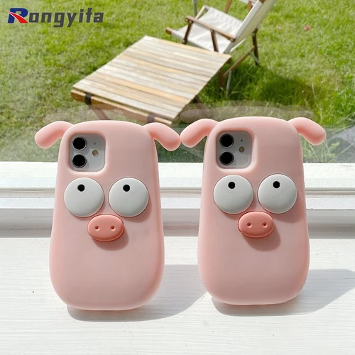 Cute Pig Cartoon Pink Silicone Case Vivo V27 Pro 5G Y21 Y21S