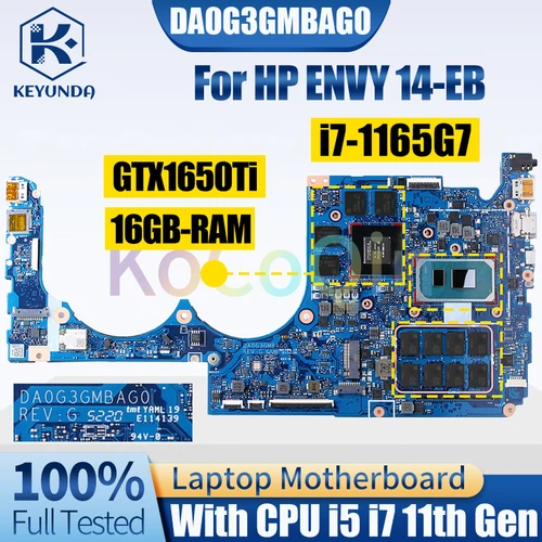 DA0G3GMBAG0 HP ENVY 14-EB Notebook Mainboard i5 i7 11th Gen GTX1650Ti