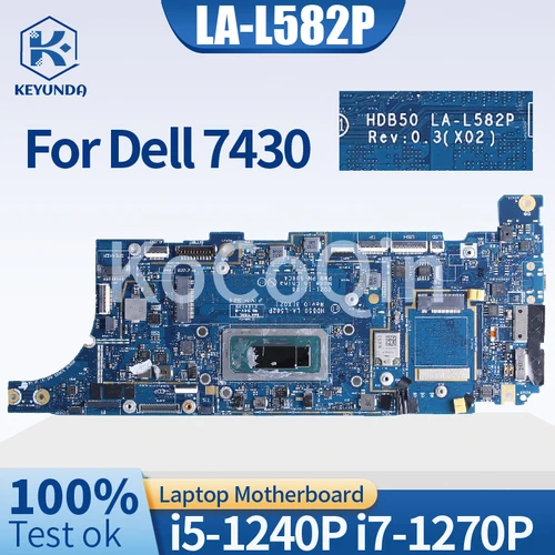 Dell 7430 Notebook MainboardLA-L582P With RAM QYYD SRLD7 i5-1240P i7-1270P 08WCR9