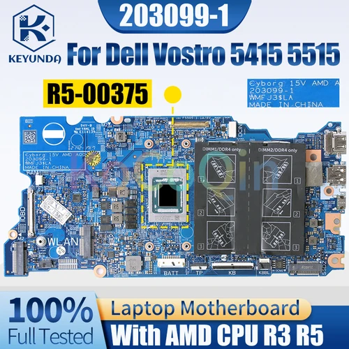 203099-1 Dell Vostro 5415 5515 Notebook Mainboard 078X6R 0JYM36 R3-00376 R5-00375