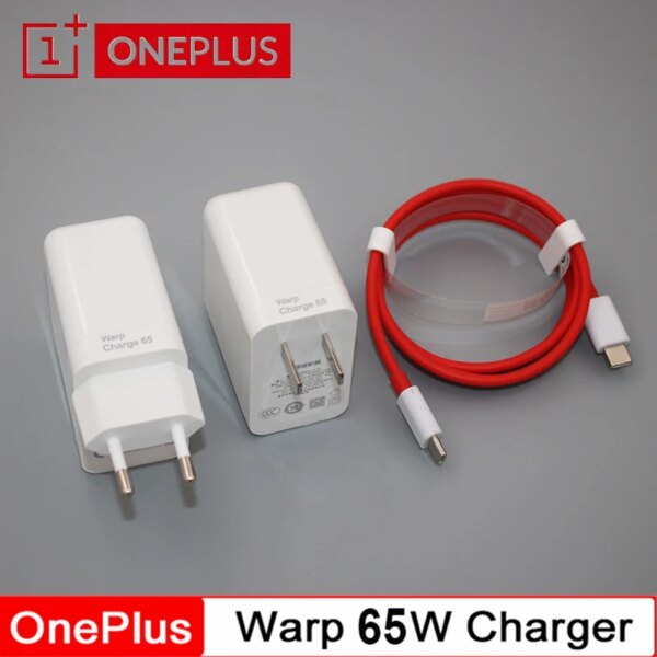 65W Oneplus Charger Fast Warp Charging EU/US Adapter Type C To Type C Cable