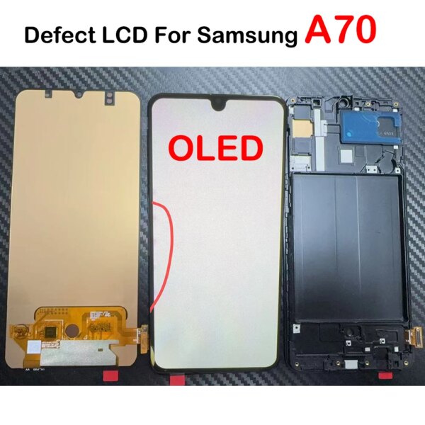 OLED Defect A70 LCD Samsung A705F A705GM A705W A705X A705U LCD Display Touch Screen