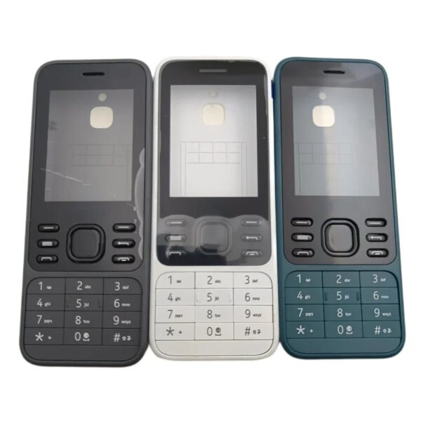 Full Housing Case Front Frame Backshell Cover English Keypad Replacement Parts Nokia 6300 4G