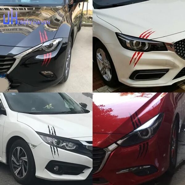 Monster Claw Scratch Stripe Reflective Car Headlight Decal Sticker Decor