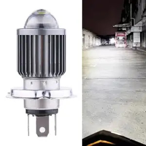 Motorcycle Mini Bi LED Headlight Projector Lens H4 H6 BA20D LED