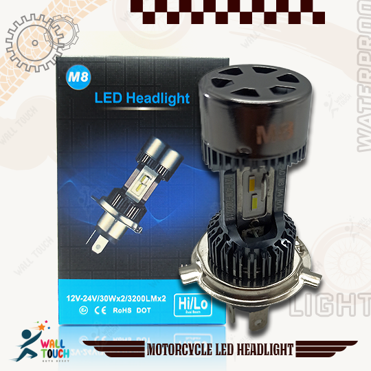 Motorcycle 12v H4 Hi Lo beam Moto LED M8 Headlight