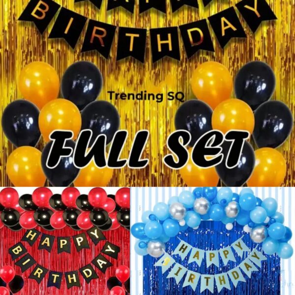 Happy Birthday Combo Complete Set 02 (20 Balloons1 set Banner1 Background