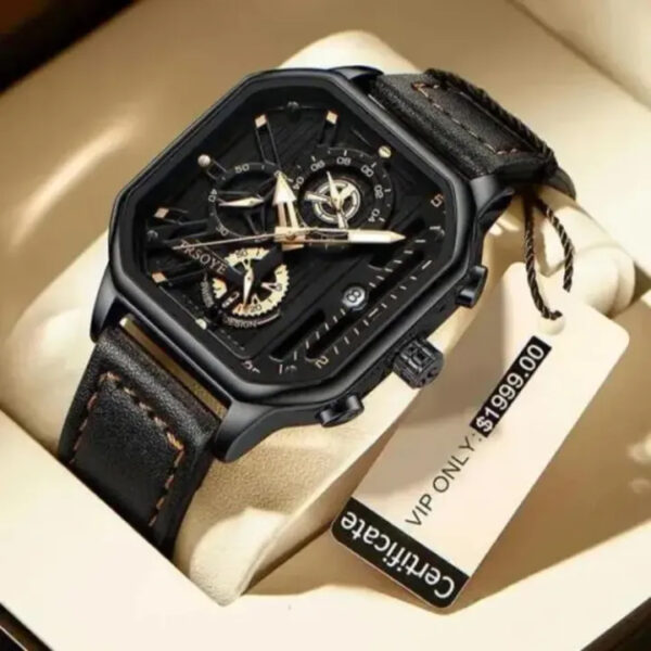 TRSOYE Brand New luxury Fashion Leather Belt Watch Wrist Watch for Men