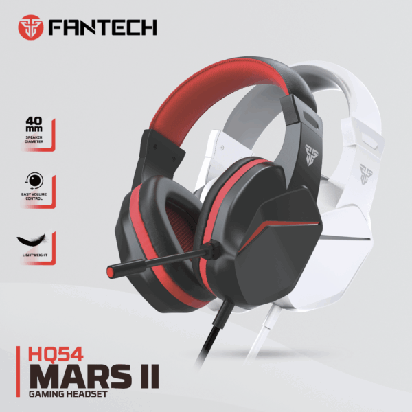 FANTECH MARS II HQ54 WIRED GAMING HEADSET FOR MULTI-PLATFORM COMPATIBILITY MOBILE PC AND LAPTOP.