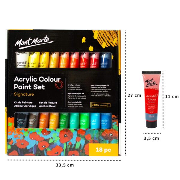 Mont Marte 18243648 Acrylic Color box 36ml paint Set for