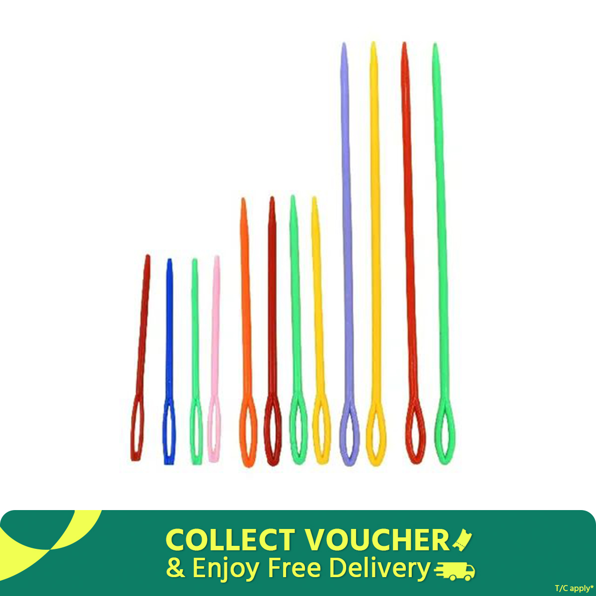 Large Eye Plastic Sewing Needles (12 pieces)