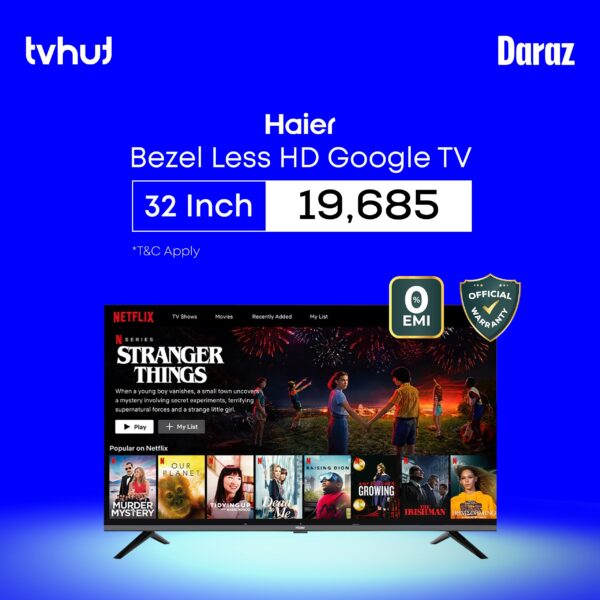 Haier 32 Inch Bezel Less HD Google TV H32K85FX With Official Warranty