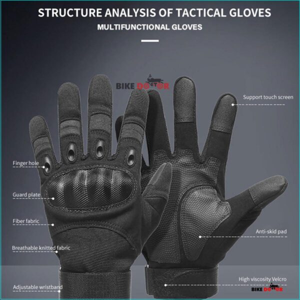Military Grade Tactical Carbon Fiber Touch Screen Enable Hand Gloves