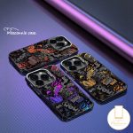 Trendy Brand Cool Comic Boy Soft Case Compatible for IPhone 11 7Plus Air 17 16 13 14 11 15 12 Pro Max 7 8 14 Plus XR X XS Max SE 2020 Luxury Plating Metal Lens Graffiti English Label Cover Bangladesh (New)