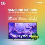 New Model Samsung Official 50 Inch Crystal 4K UHD Smart TV (50U8000F) model 2025 Bangladesh (New)