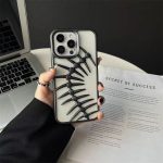 New Fish Bone pattern Phone Case for iPhone 16 pro max 16 plus 15 pro max 15 plus 14 pro max 13 pro max 12 pro max 11 pro max 11 Fashion Hollow Slim Shockproof Protective soft Cover-EGL Bangladesh (New)