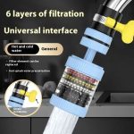 New 6-Layer Faucet Water Purifier Tap Filter | 360° Rotating Splash-Proof Nozzle | Universal Water Saving Filter for Kitchen & Bathroom(1 SET) Bangladesh (New)