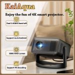 【Hot New Release】 KaiAqua 4K Ultra Full HD 1080P Projector 650 ANSI Android 11 Theater Beam Projector for Home Outdoor Travel Meeting Video Beamer Bangladesh (New)