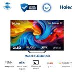 HAIER 43" Smart Outstanding Visuals with 4K QLED HDR10 Supported Google TV With Free Delivery and Official Warranty | H43S80EUX Bangladesh (New)