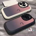 Simple Cute Couple Cartoon Gradient Love Heart Casing Compatible for IPhone 15 12 16 13 11 14 Pro Max 7Plus XR X XS Max 15 8 7 14 16 Plus SE 2020 Trendy New Luxury Puffs Soft Case Bangladesh (New)
