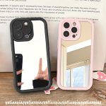 Cartoon Dopamine Trendy Make Up Mirror Angel Eye Case Compatible for IPhone 11 16 15 14 13 12 Pro Max 7Plus XR X XS Max 16 6 15 6s 7 8 Plus SE2020 Fashion Macaron Solid Color Case Bangladesh (New)