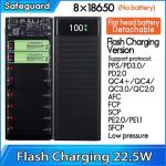 DIY Micro USB Type C Power Bank Shell 5V DIY 8*18650 Case Battery Charge Storage Box Without Battery- Blue Bangladesh (New)