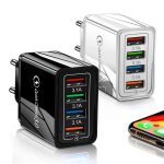 USB Charger 4 Ports Quick Charge 3.0 For lightning android universal Phone EU Adapter Wall Mobile Charger Fast Charging Bangladesh (New)