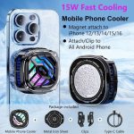 Mobile Phone Cooler Magnetic RGB Gaming Cooler Radiator 15W High