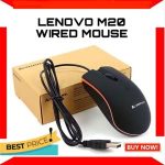 LENOVO-M20 Wired Usb Mini Mouse - Desktop Optical Mouse Usb Wired Compatible With Windows Pc Desktop Computer & Laptop Black Bangladesh (New)