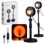 Plastic Sunset Lamp Projector LED Light Desk Rainbow Night Light 180° Rotation Romantic Sunlight for Bedroom, Party, Photography Bangladesh (New)