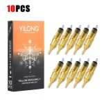 YILONG 10PCS Tattoo Cartridge Needle Professional Individual Package Sterile Yellow Tattoo Needles for Tattoo Pen Machine Bangladesh (New)