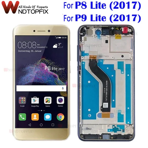 Ab51e8afabb374f70aeef63a449a75ddeQ_500x500.webp 5.2'' Display with Frame Huawei P8 Lite 2017 LCD Touch Screen - Image 1