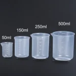 1/4Pcs 50/150/250/500ml Plastic Measuring Cup for Laboratory Beaker Graduated Mug Kitchen Baking Supplies Measurement Tool Bangladesh (New)