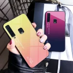 Samsung Galaxy A9 2018 Case Hard Tempered Glass Gradient Protective Back Cover