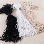 100PCS /lot Plastic Tag Black Hang Tag Polyester Rope String Snap Lock Pin Loop Tie Fasteners Bangladesh (New)