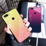 Xiaomi Mi 8 Lite Case Hard Tempered Glass Gradient Protective Back Cover