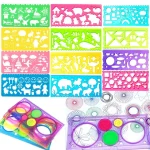Geometry Spirograph Drawing Stencil Set Painting Template Ruler Art Craft Creative Children Kids Educational Toy Girls Boys Gift Bangladesh (New)