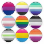 LGBT Rainbow Flag Button Pins Gay Lesbian Bisexual Trans Pansexual Symbol Tinplate Brooches Lapel Badges Backpack Jewelry 44mm Bangladesh (New)