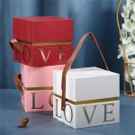 Wedding Favor Gift Packaging Box Handled Candy Box for Valentine's Day Christmas Present Boxes Square Candy Jewelry Storage Case Bangladesh (New)