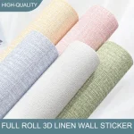 50cm Linen 3D Foam Self-adhesive PVC Solid Color Thickened Waterproof Background Wall Renovation Wallpaper Wall Stickers Bangladesh (New)