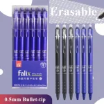 0.5mm Retractable Erasable Gel Pens Set with Refills Black Blue Gel Ink Built-in Eraser Office Supplies Exam Stationery Kit Bangladesh (New)