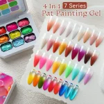 UR SUGAR 4 In 1 Pat Painting Gel Nail Polish Blooming Transfer Design UV LED Soak Off Gel Varnish Gradient Patting Gel Palette Bangladesh (New)