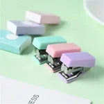 Cute Mini Stapler Morandi Color Metal Stapler Set with 500pcs 10# Staples Binding Tools Cute Stationery School Office Supplies Bangladesh (New)