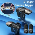 G21 Mobile Phone Game Trigger Gamepad Joystick 6-Finger Aim Shooting L1 R1 Key Button Game Fingertips For PUBG Game Controller Bangladesh (New)