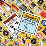 98PCS brand logo fun safety helmet stickers motorcycle car tools construction workers helmet decoration laptop bicycle stickers Bangladesh (New)