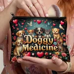 Cute Puppy & Pug Dog Medicine Bag - White Pet Supply Organizer with Beagle, Labrador Retriever & Shih Tzu Patterns Bangladesh (New)