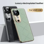 VIVO V40 Case Electroplated Leather Cover VIVO V 40 VIVOV40 S19 Camera